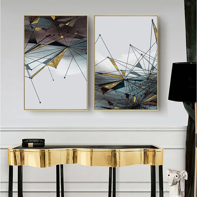 Современный абстрактный геометрический постер линий декоративная живопись