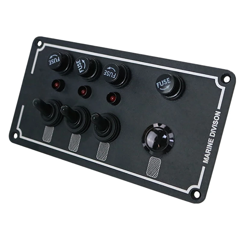 

3 Gang Marine Toggle Switch Panel DC 12V/24V Fused ON/OFF Overload Switch Panel with Light for Boat Caravan RV