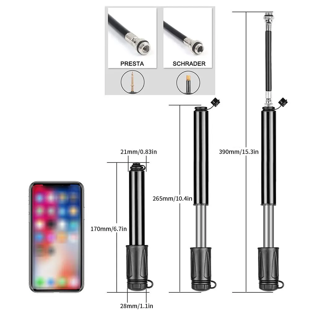 

Bicycle Pump Mini Portable MTB Road Bike Pump Cycling Inflator Presta Schrader Valve Hose Pumps Bicycle Accessories Waterproof