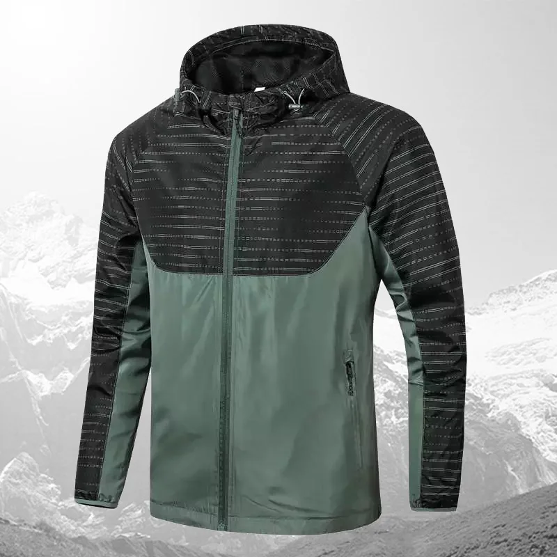 

Windproof Waterproof SportWear Jacket Men Outdoor Thin Hooded Breathable Hiking Running Coats Mens Spring Autumn Bomber Jackets