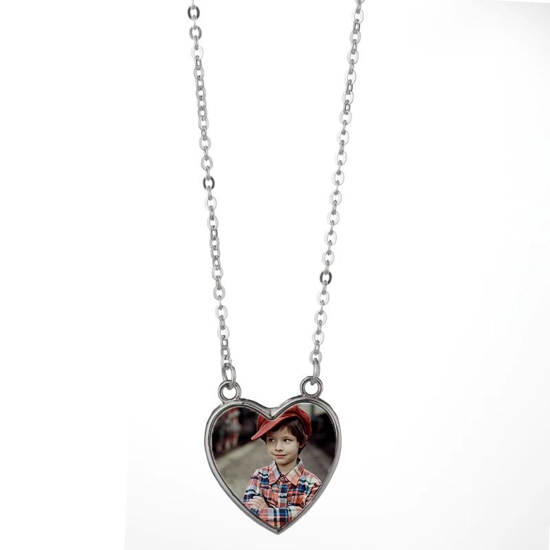 

Factory Price Necklace Jewelry Heart Shape Blank Sublimation Metal Necklace 10Pcs/Lot A0023