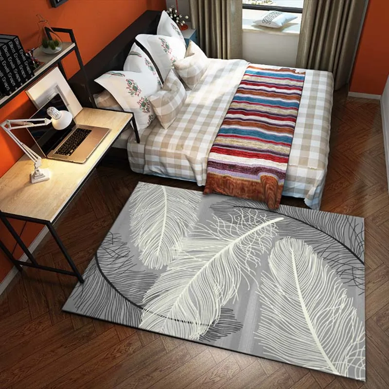 

Modern Feather Area Rugs Parlor Mat Rugs Anti-slip Large Rug Carpet For Living Room Bedroom Carpet Children Room Carpets