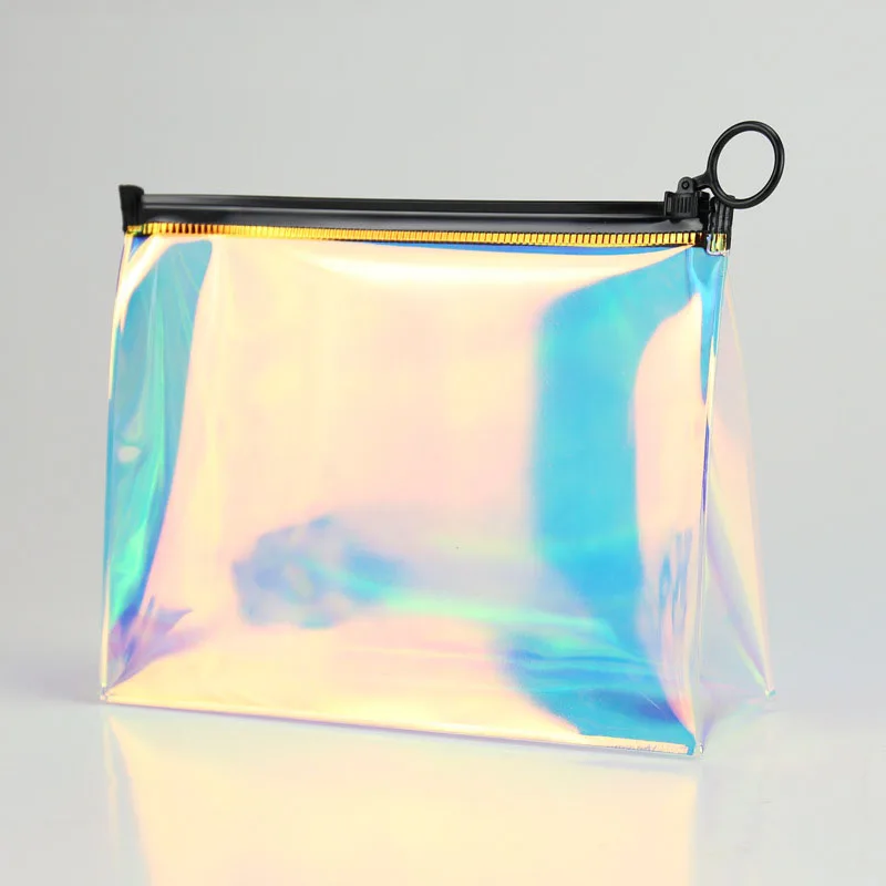 Косметичка из ПВХ прозрачная зеленая лазерная сумка для хранения ТПУ переносная