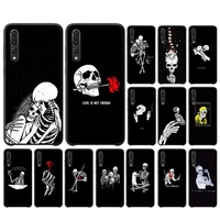 yndfcnb rose skeleton hand skull phone case for huawei p 8 9 10 20 30 40 pro lite p9 lite 2019