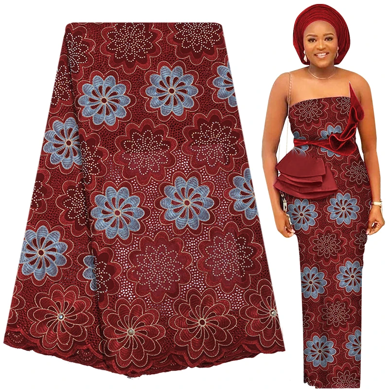 Ткань для кружева, новинка 100%, 2,5 ярдов, нигерийская кружевная ткань высокого качества, африканская кружевная ткань