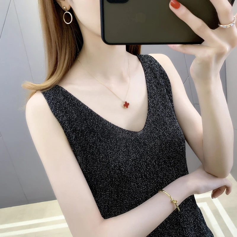 

20076 ice plus Яркий шелковый жилет с V-образным вырезом 17