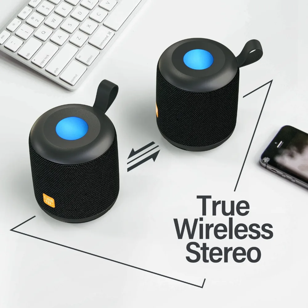 DOSS Cloud Fox Bluetooth динамик TWS беспроводные портативные мини-колонки 2*6 Вт водонепроницаемый IPX5 светодиодный светящиеся динамики Soundbox Touch