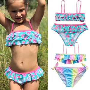 Купальный костюм для девочек, Танкини с кисточками, Модный Купальник из двух предметов для девочек 2-16 лет, летняя пляжная одежда, детский купальный костюм H1, 2019