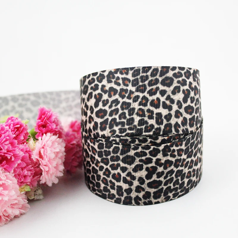 Корсажная лента с леопардовым черным принтом синяя сделай сам бант для волос