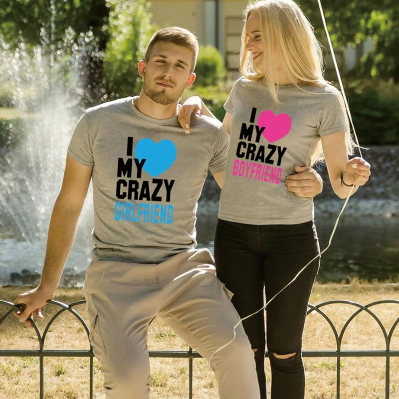 

Valentine's Day Couples Love Heart Printed Short Sleeve T-shirt Tops Casual Shirt Heart Clothes For Men And Women Loose Tee