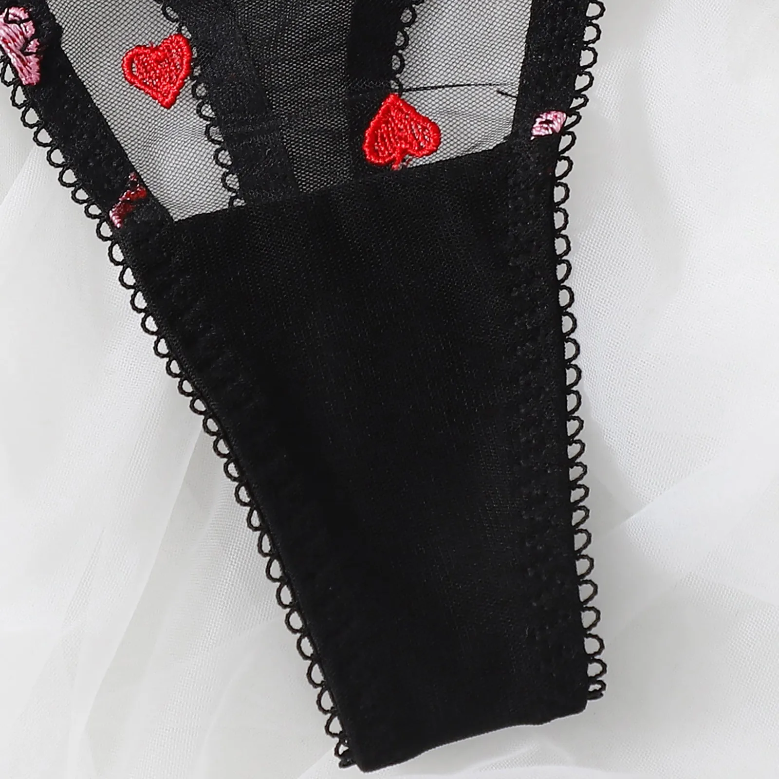 

Sexy Ladies Lingerie Set lace Love Heart Solid Color Hollow Out Love Wplit Two-Piece Underwear Bra+Briefs Suit Women's Pajamas