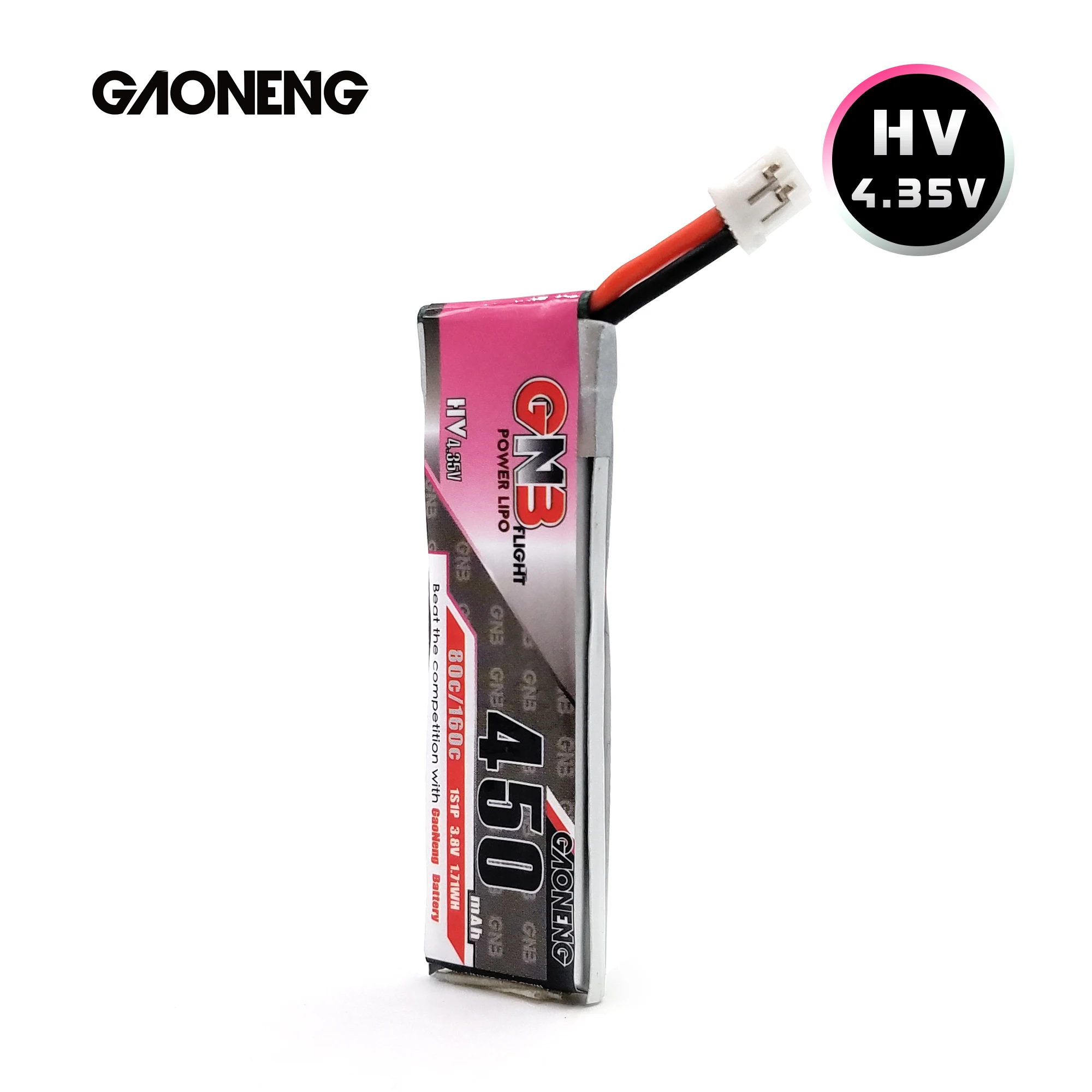 Gaoneng-bater&iacute;a LiPo 80 con enchufe PH2.0 para Dron peque&ntilde;o TINY7, GNB 1S HV 4,35 V 450mAh-1