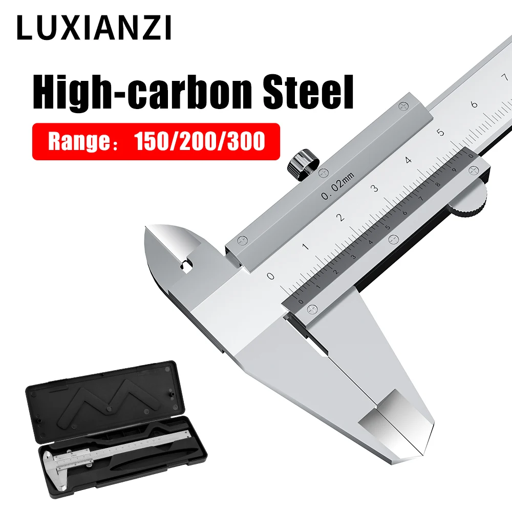 

LUXIANZI 150/200/300mm Metal Vernier caliperHigh-precision Industrial calipers Inner Outer Diameter Depth Measuring Tools