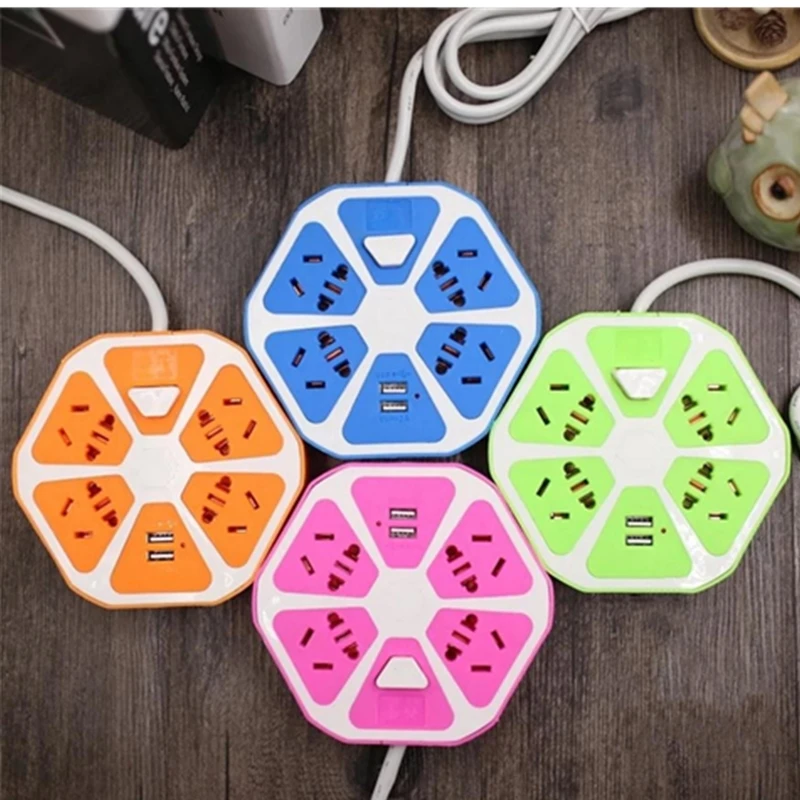 Портативная usb-лента питания 4 разъема + 2 usb-разъема удлинитель для защиты от