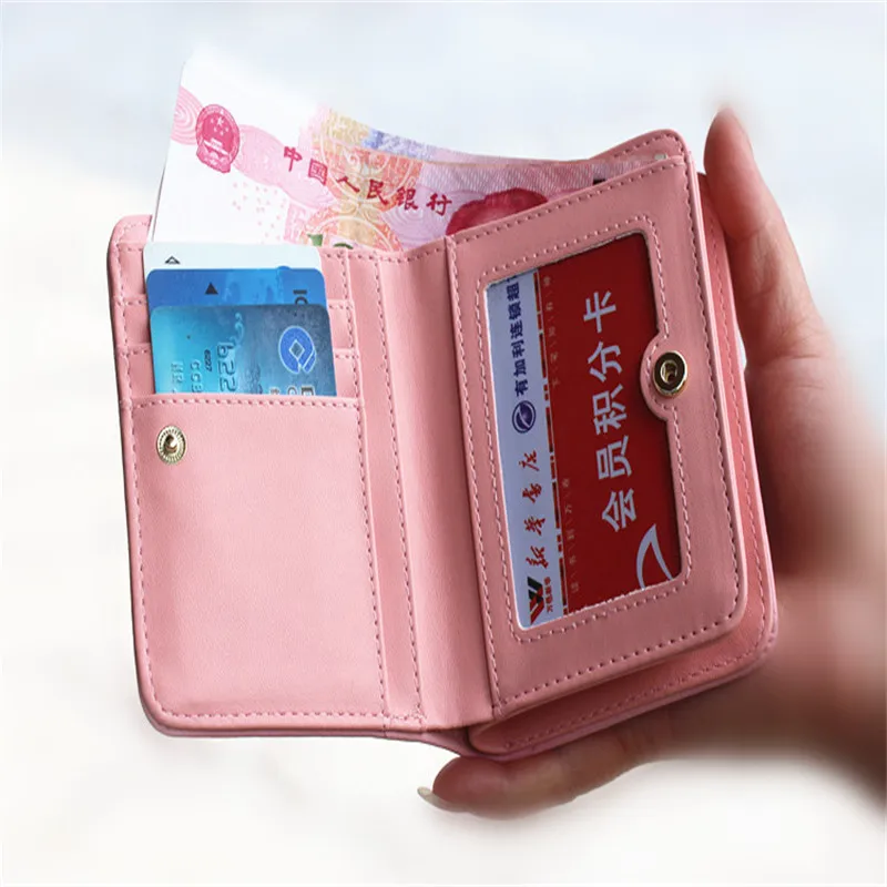 Хит Новое поступление Модный женский короткий кошелек в клетку милый с кошкой из