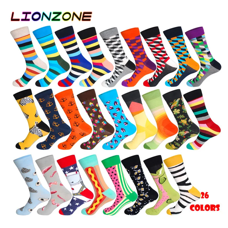 LIONZONE 1 пара хлопковые мужские носки высокого качества Брендовые осенние
