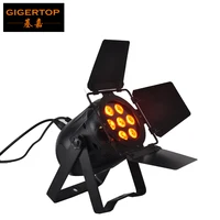 Gigertop 7 x 15W RGBW Amber Color 5IN1 Barn Door Led Par Light Indoor Using For Meeting Club Room DMX512 Mini Par Cans 3PIN/5PIN
