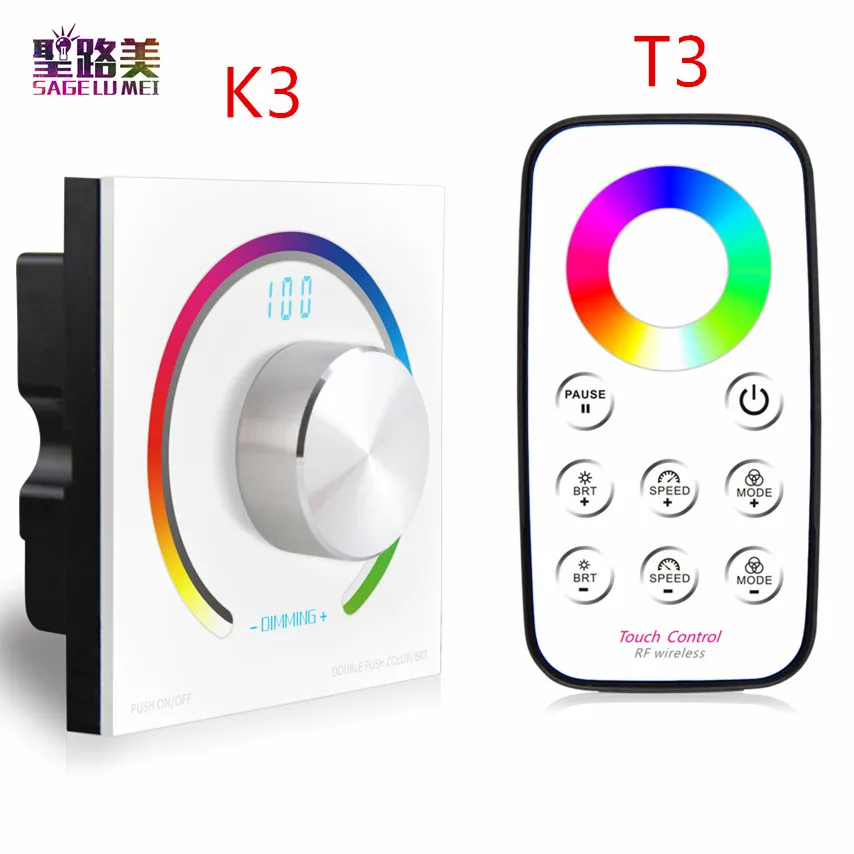 DC12V - 24V роторный RGB контроллер сенсорной панели переключатель ручка RF