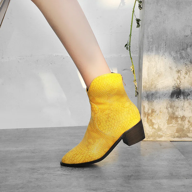 Ковбойские ботинки Сезон осень зима Повседневные ковбойские ботильоны Женские