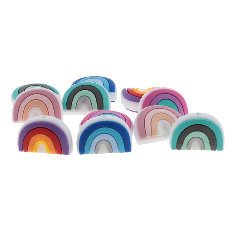 20 piezas de cuentas de silicona para beb&eacute;s, collar de silicona de grado alimenticio, cadena de chupete, mordedores sin BPA, juguetes para beb&eacute;s-0