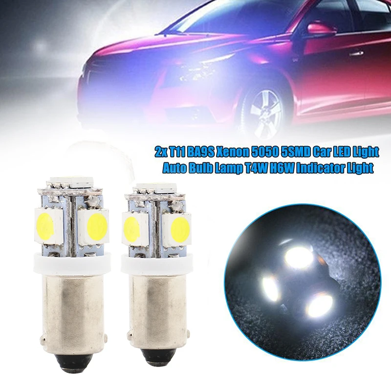 10 шт. T4W BA9S 5 SMD 5050 автомобильный внутренняя Светодиодная лампа боковой габаритный