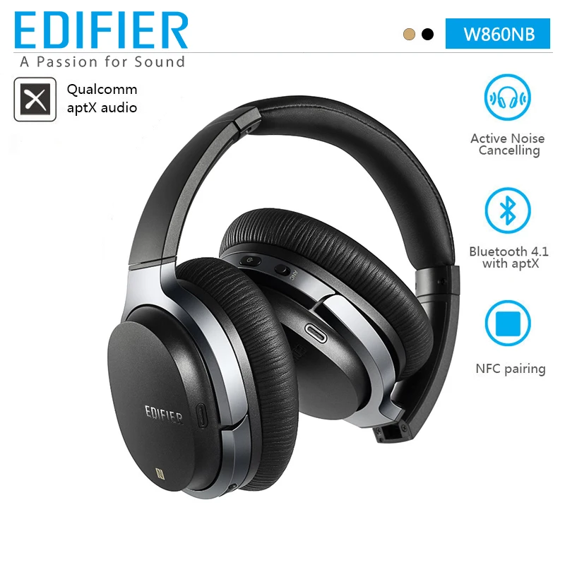 EDIFIER W860NB Bluetooth наушники ANC поддержка декодирования aptX сенсорное управление