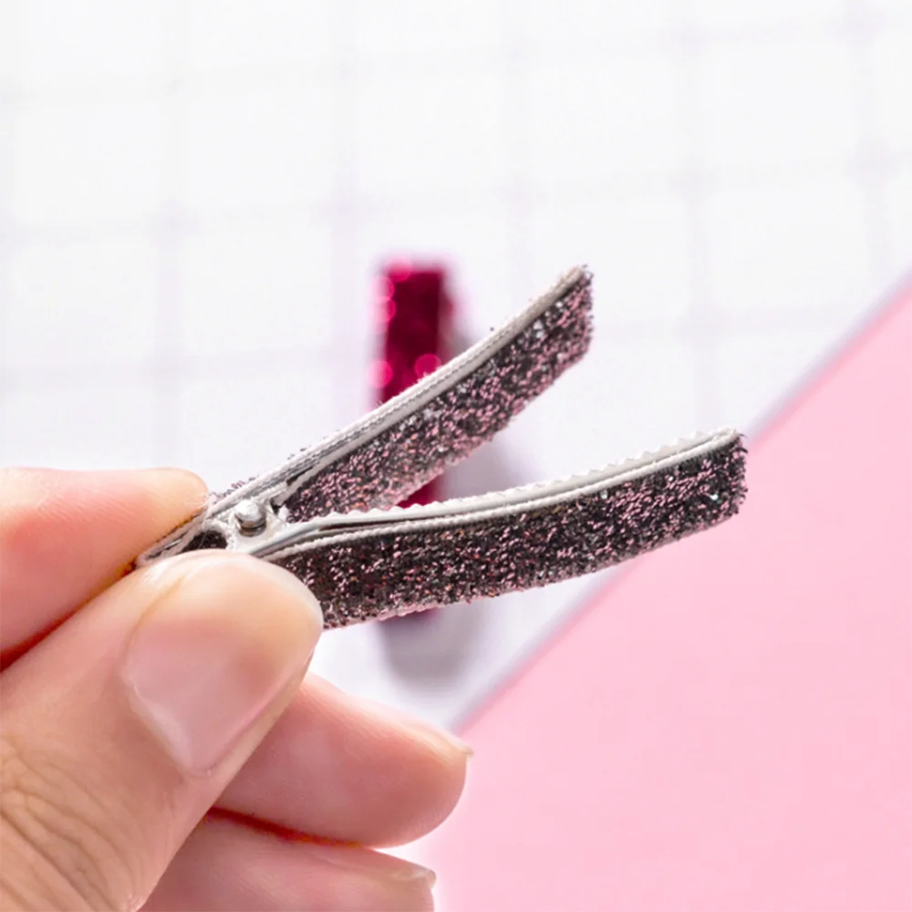 

2020 Newest 5pcs 5cm Glitter Hair Clip Women Duckbill Clip Hairpins Barrettes Hair Accessories