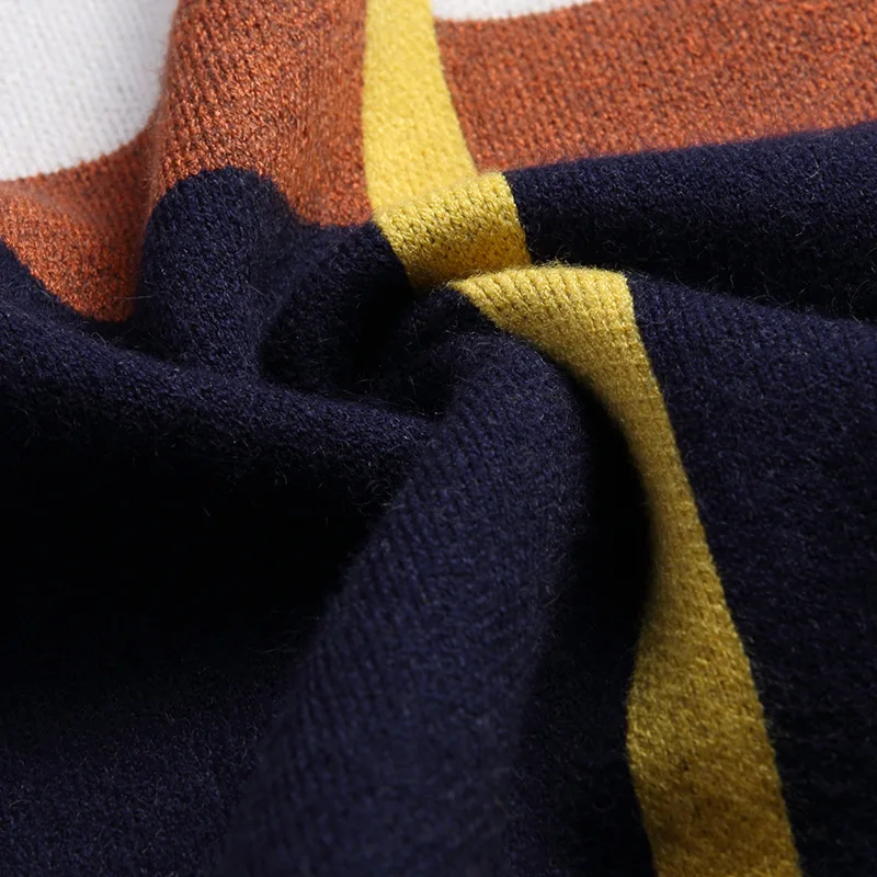 

Handsome Men's Patchwork Casual Sweater Fashion Male O-Neck Long Sleeve Pullover Men Comfortable Knitted Slim Fit Jersey Hombre