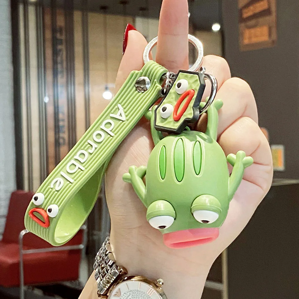 

Creative Interesting Animal Model Frog Doll Kawaii Keychain Accessories Girl Cute Small Pendant Car Keyring Fans Gift Decoration