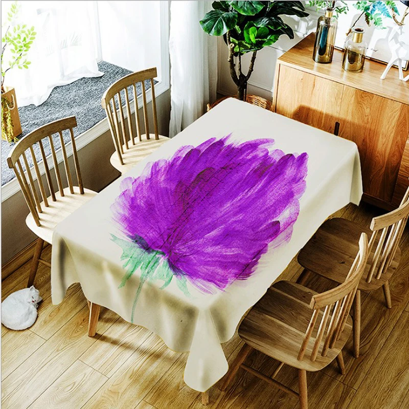 

Flower series digital printing polyester waterproof and oil proof tablecloth, tablecloth, coffee table cloth
