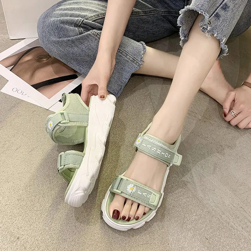 

Platform Women Sandals Outdoor Beach Ladies Spring/Summer Non-Slip Thick-Soled New Fashion 5cm Heel Fairy Style Girl Shoes