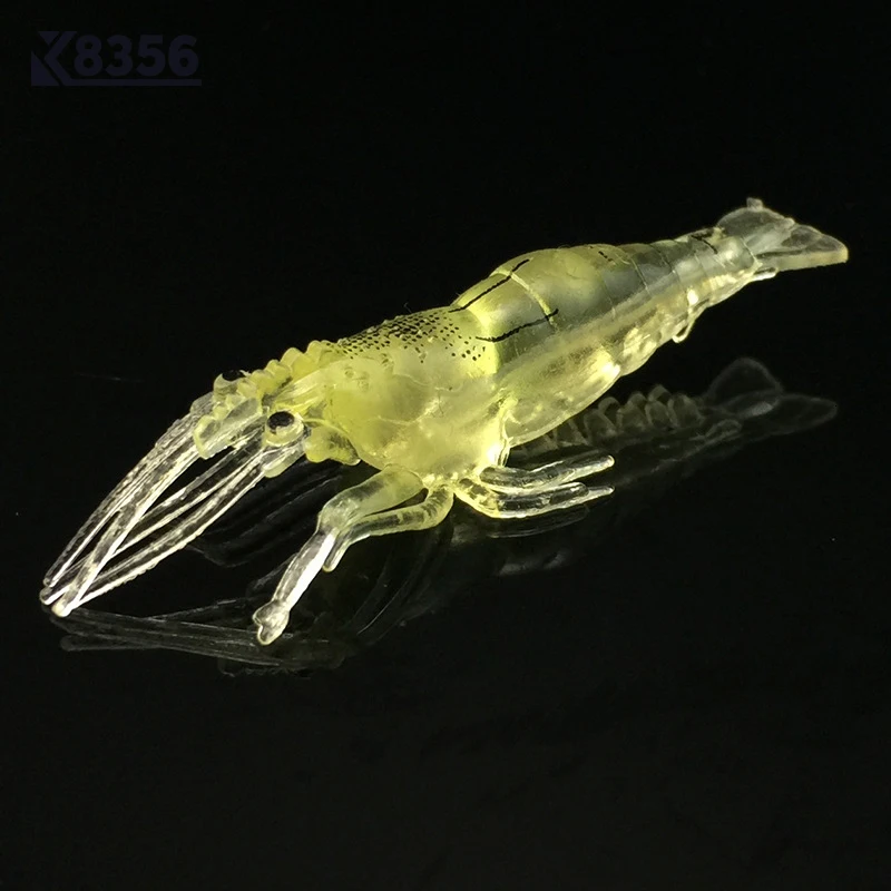 K8356 10 шт./лот 4 см имитация креветок рыболовные приманки из ПВХ Мягкая приманка