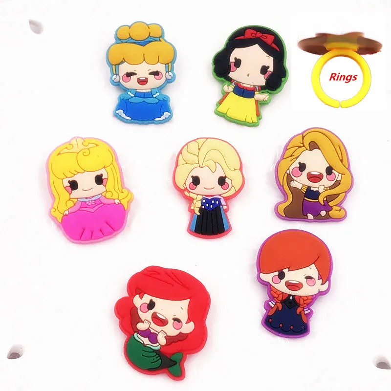 1 шт Принцесса Русалочка Ариэль Белоснежка ПВХ кольца на палец модные ювелирные