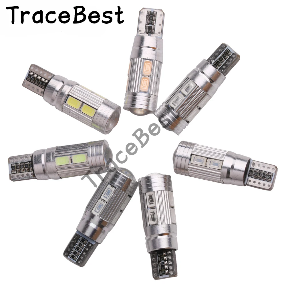 4 шт. Canbus без Ошибок T10 W5W 10LED лампы 5630 10SMD дальнего света автомобиля Авто сигнальные