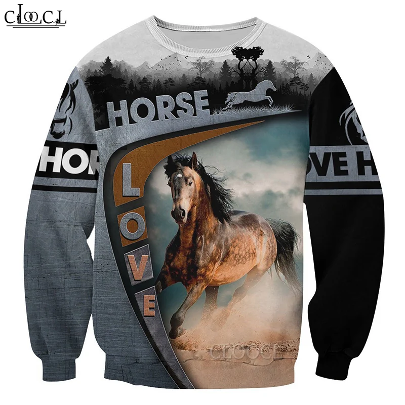 

HX Fashion Men Women Newest Popular Animal Horse 3D Print Sweatshirt Harajuku Unisex Casual Tracksuit Tops Drop Shipping