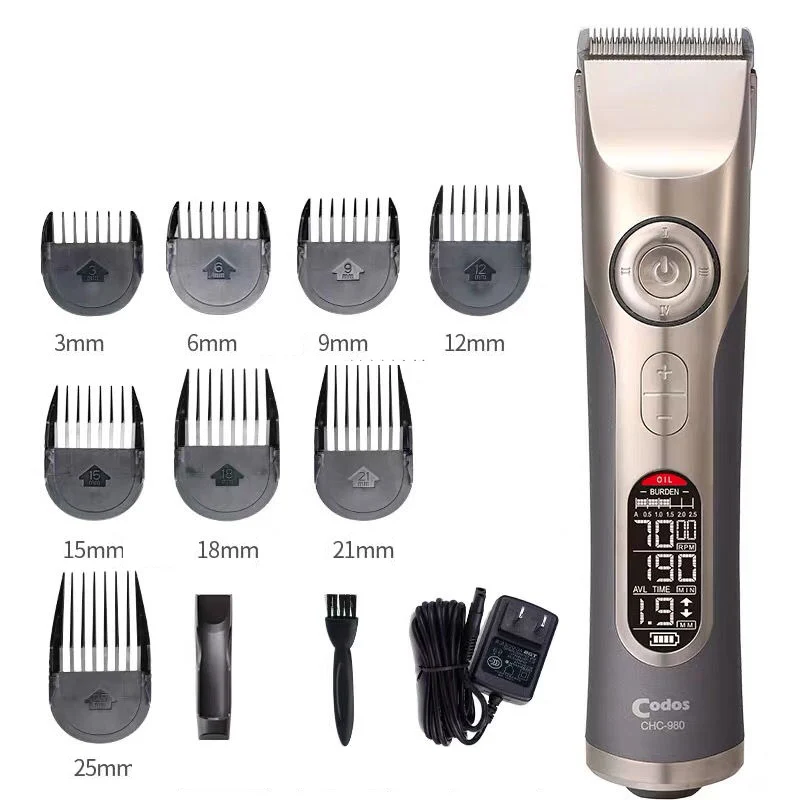 Newest Professional Hair Clippers,LCD Hair Trimmer For Men,Adjustable Haircut Machine Speed 2600mAh Lithium Battery 100-240V