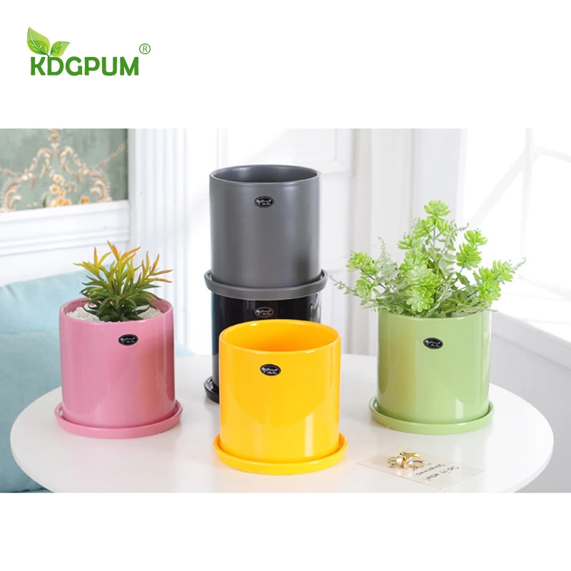 

Modern Handmade Ceramic Vase Simple Colorful Glaze Straight Flower Pot Nordic INS Style Desktop Home Decoration Ornaments