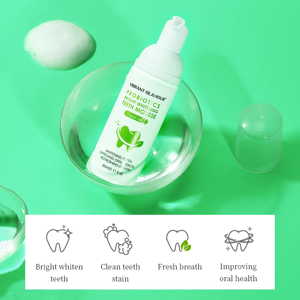 

VIBRANT GLAMOUR Mousse Toothpaste Teeth Whitening Foam Removal Odor Teeth Cleaning Foam Teeth Cleaning Tooth White Tool 60ml