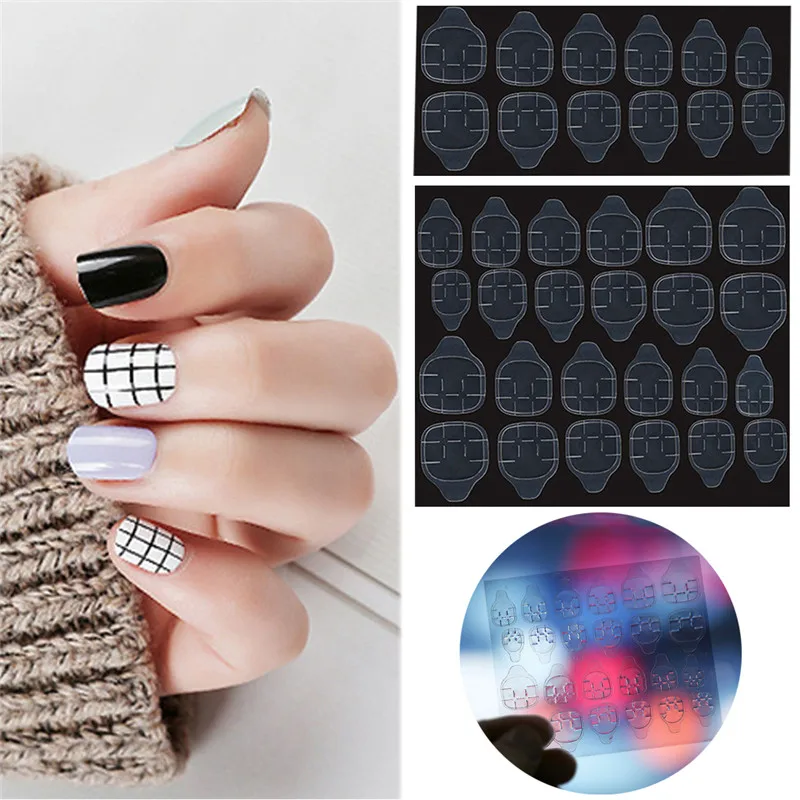 Высококачественный двухсторонний клей для ногтей 2 листа наклейка прозрачные