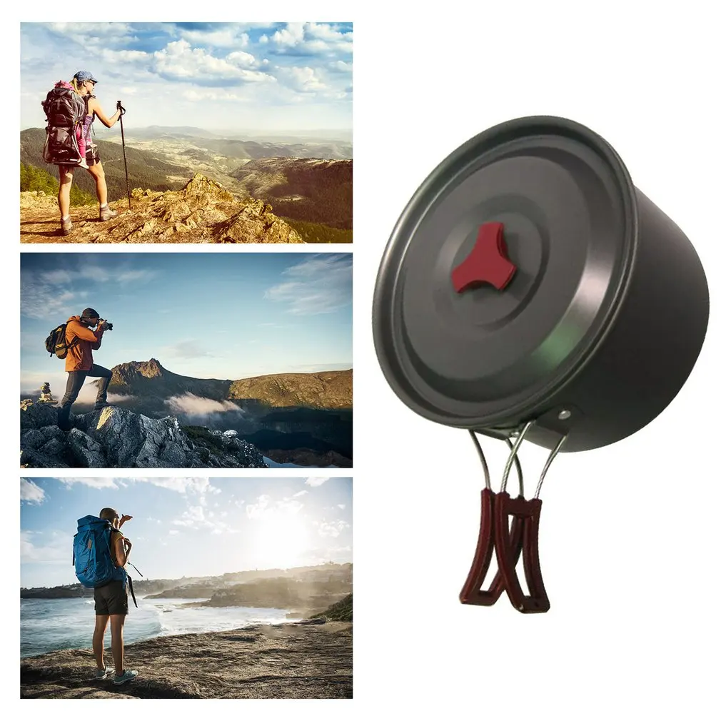 Походный горшок 3 л 19*11 см из алюминиевого сплава посуда для кемпинга пикника