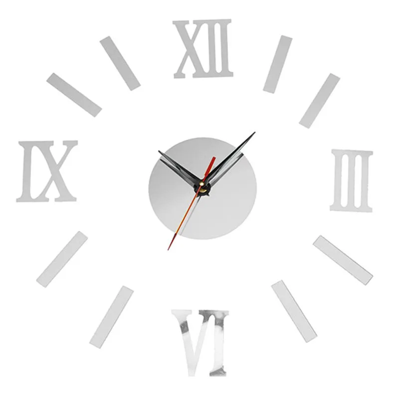 Новые настенные часы 3d сделай сам акриловые зеркальные наклейки креативное