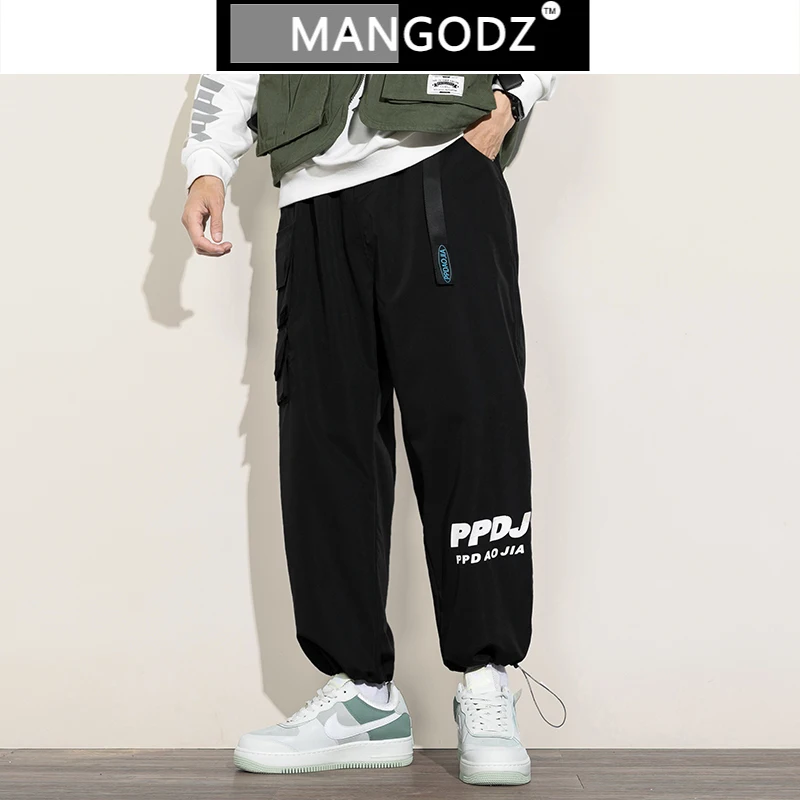 

Men's Fashion Trend Harem Pant Casual Pocket Trousers Loose Male Wide Leg Pants Letter Print Joggers Trouser Hip Hop Streetwear