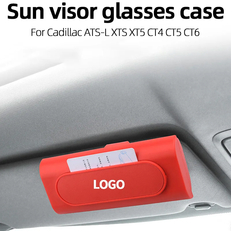 

Car Glasses Case For Cadillac ATS-L XTS XT5 CT4 CT5 CT6 Portable Sunglasses Storage Box Auto Interior Accessories Red Black