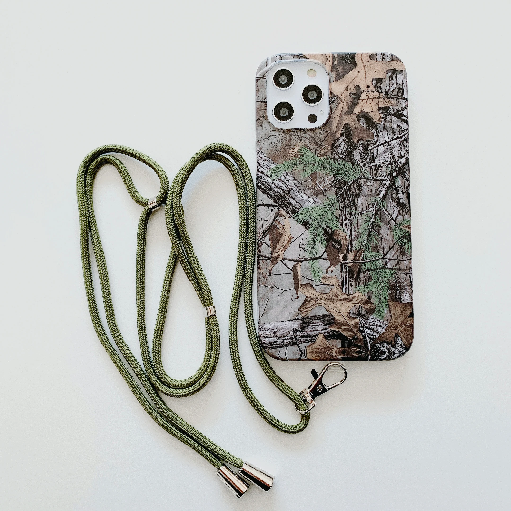

IPhone case camouflage Ribbon cord, iPhone strap protective cover for iPhone 12 Pro 11pro Max XS Max x 786s plus