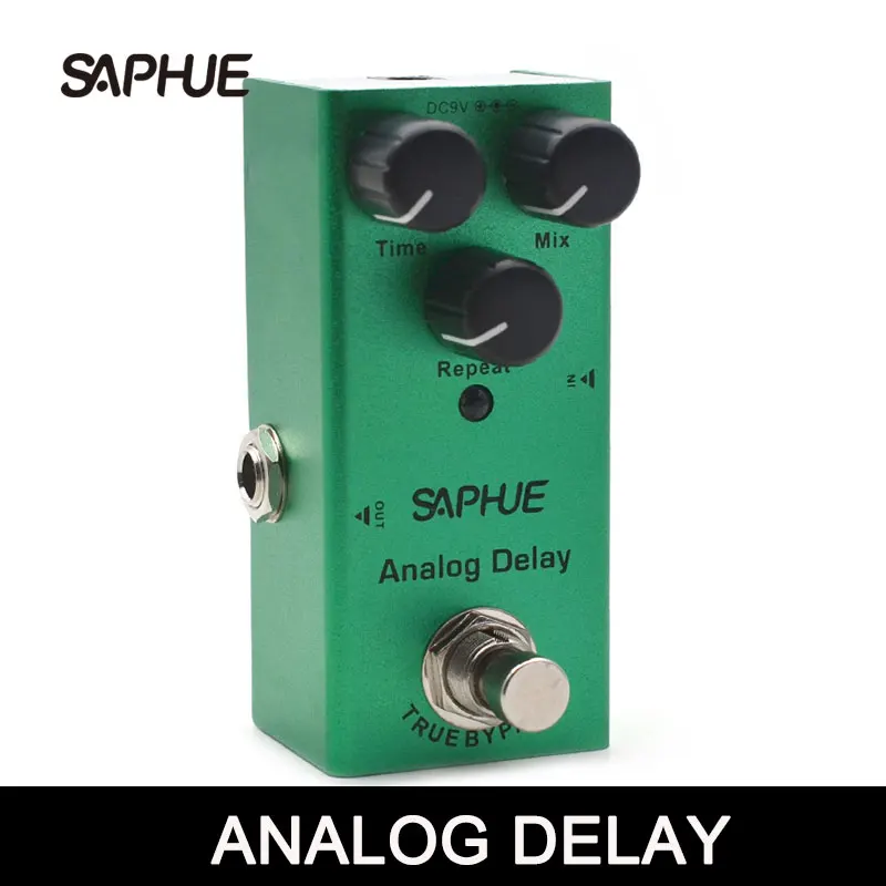 saphue elektrische gitarre analog delay zeitmixwiederholen knopf wirkung pedal mini einzigen typ dc 9v true bypass free global shipping