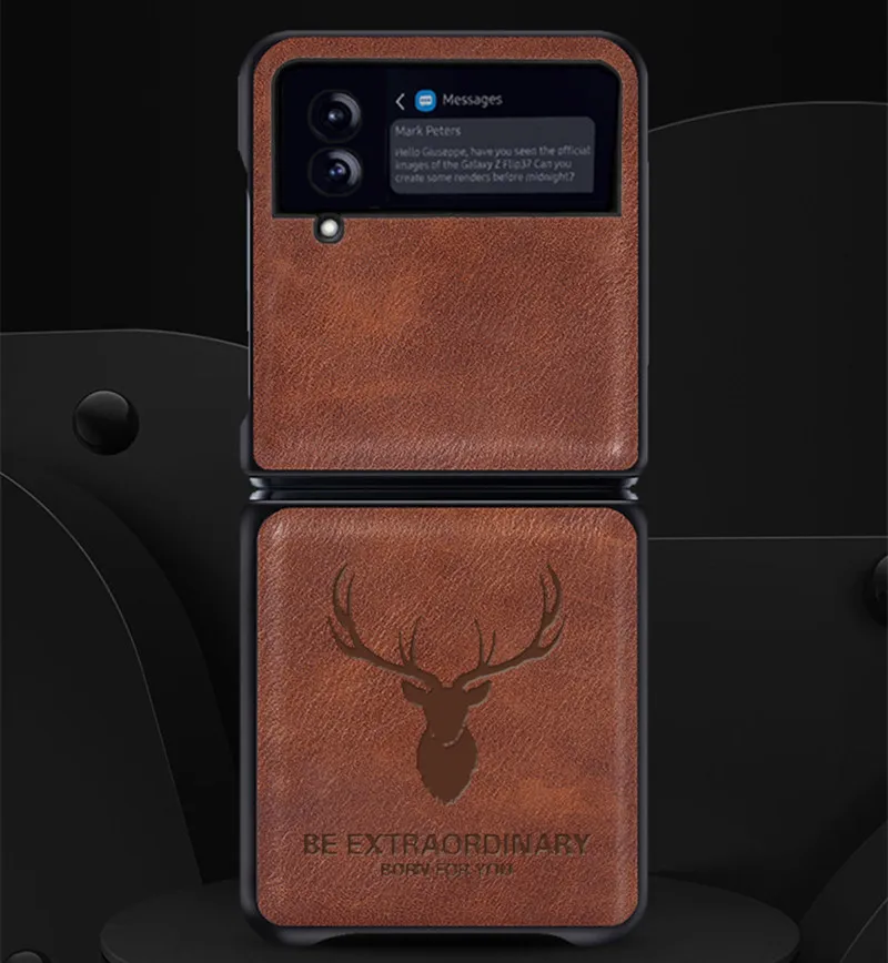Роскошный чехол из натуральной кожи в стиле ретро для телефона Samsung Galaxy Z Flip 3 Fold3 5G