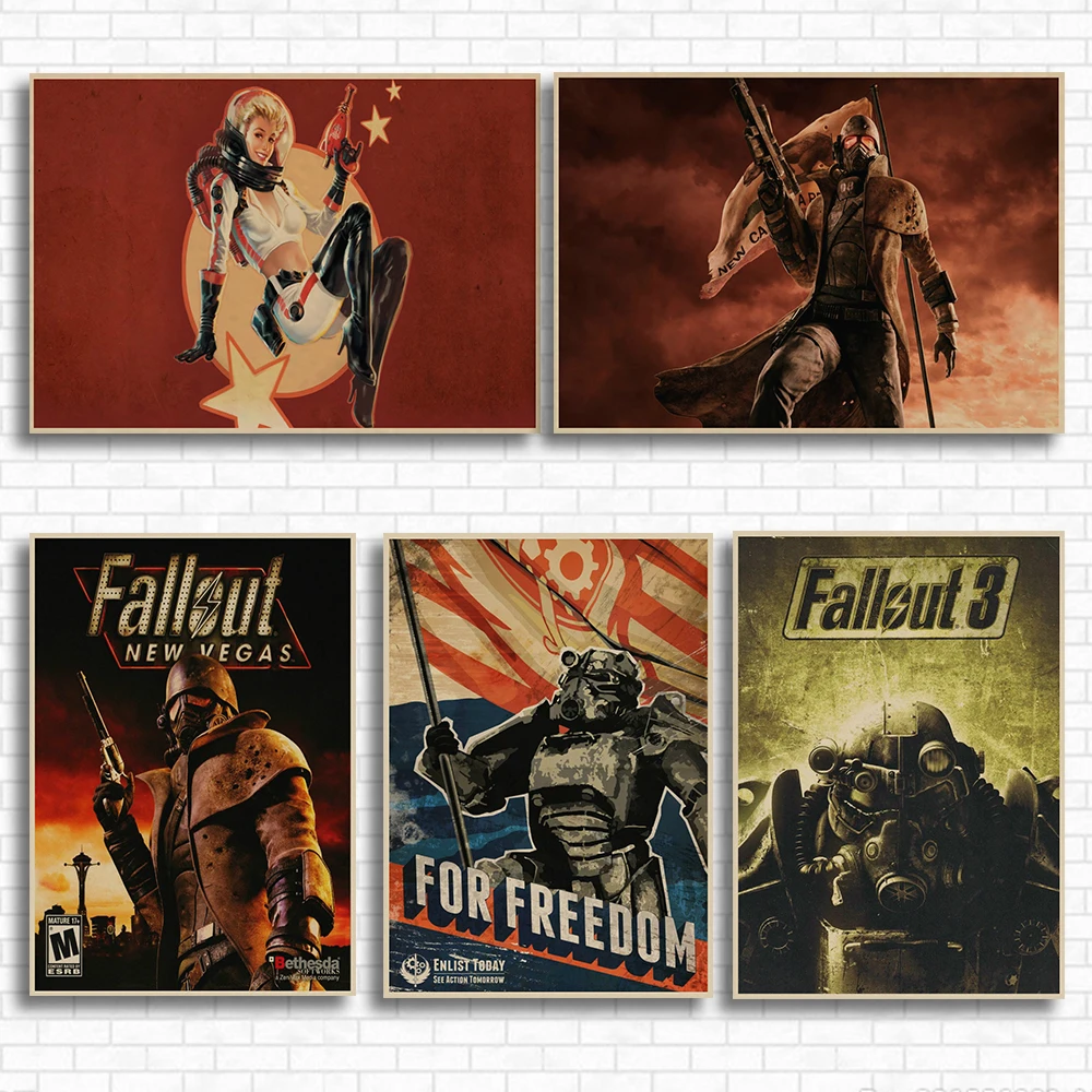 Fallout 3 4 игровой постер серия игра Ретро фотобумага Бар Кафе домашний декор