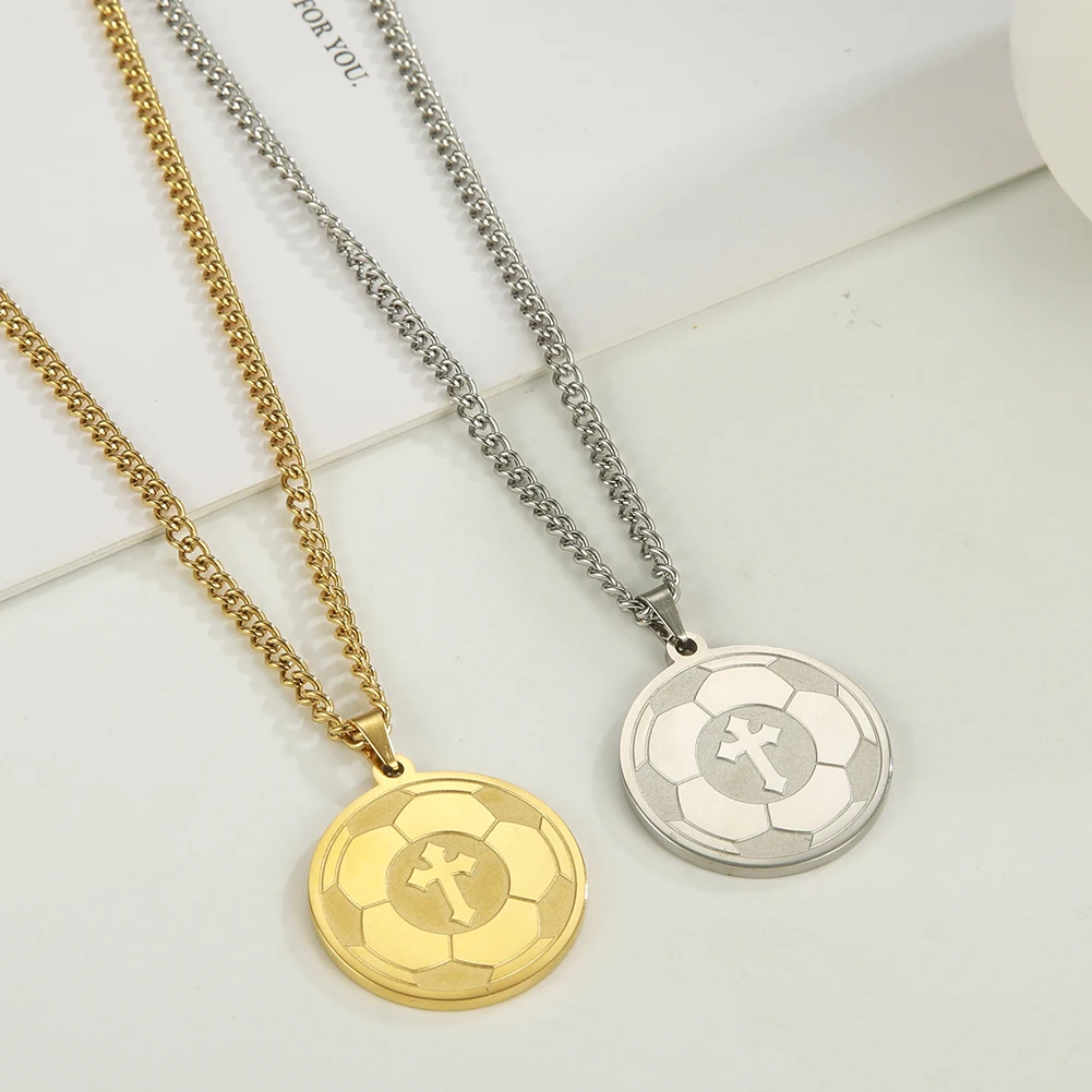 Fishhook Футбольные футбольные фанаты спортивный крест колье с кулоном религиозной