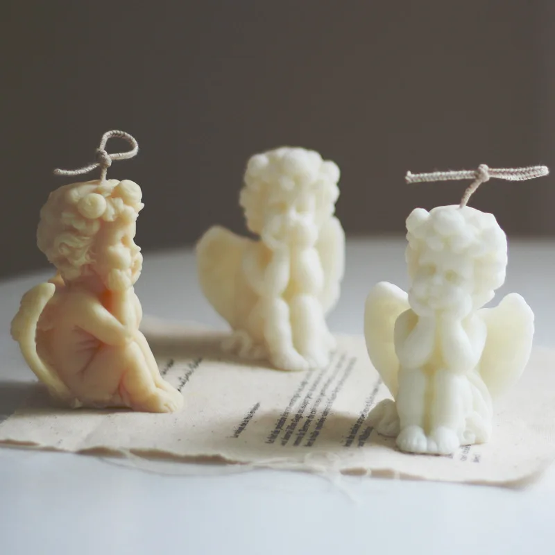 

Cupid Little Angel Aromatherapy Candle Mold Diy Cake Decoration Baking Silicone Mold Molding Ornaments Gypsum