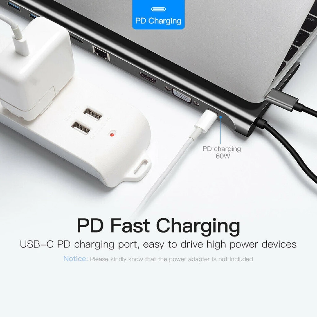 Док станция 10 в 1 с USB Type C на HDMI|Док-станции для ноутбуков| |